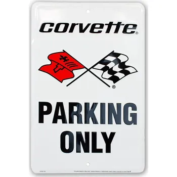 Plechová cedule Plechová cedule Corvette Parking Only 20cm x 30cm