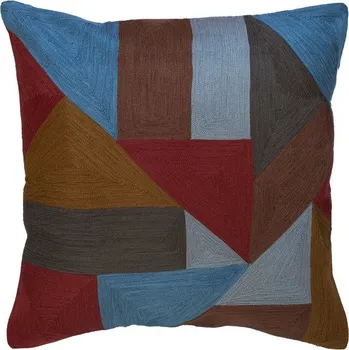 Bytový textil SCANquilt povlak ART COLOURS geo modrorezavá 45 x 45 cm