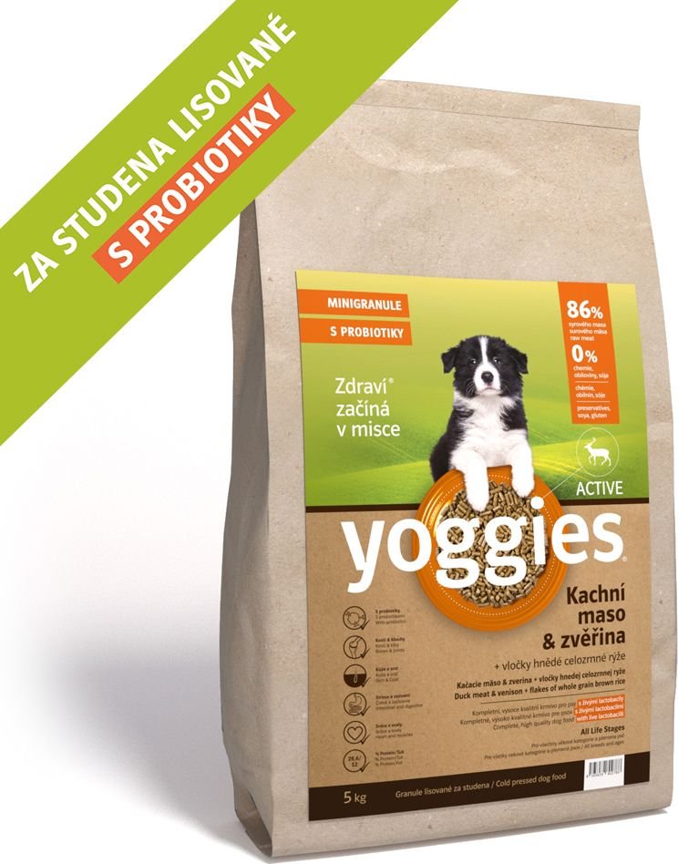 YOGGIES Dog Mini Active Kachna a zvěřina 5kg