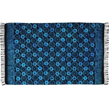 Šátek Sarong batikovaný, pareo BOB Batik, Louka černo-tyrkysový