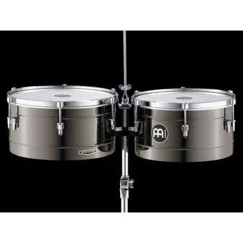 Perkuse MEINL 14+15" TIMBALES SET BLACK NICKEL, WITH STAND