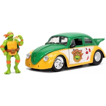 autíčko Želvy Ninja - Diecast Model 1/24 1959 Volkswagen Drag Beetle s figurkou Michelangelo