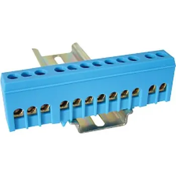 Můstek na neutrální a ochranné vodiče (N/PE), uzavřený, modrý (Tracon NPE-ZB)