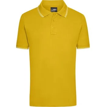 Pánské tričko James&amp;Nicholson Pánská polokošile JN986 Sun Yellow-White XXL