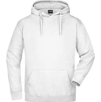 Pánská mikina James&amp;Nicholson Unisex mikina s kapucí JN047 White XXL