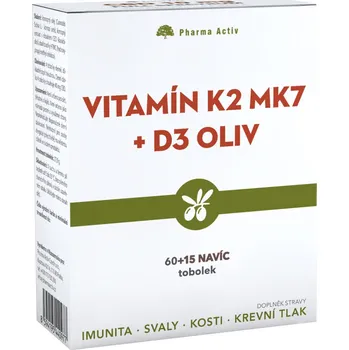 Pharma Activ Vitamín K2 MK7 + D3 oliv 75 tob.