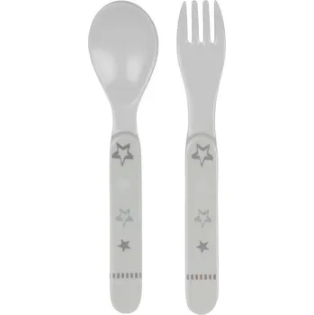dětský příbor EFFIKI Set vidlička +lžička Šedá