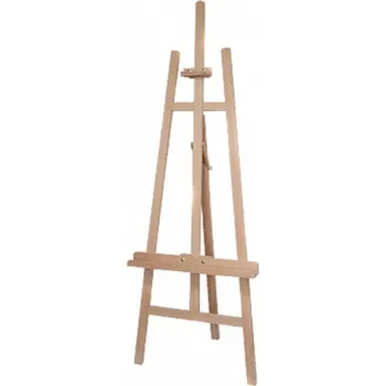 Malířský stojan Ateliérový stojan základní s korýtkem a jezdcem, nelakovaný