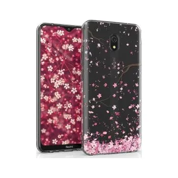 Telefonní příslušenství Průhledné pouzdro s designem třešňový květ pro Xiaomi Redmi 8A - růžová
