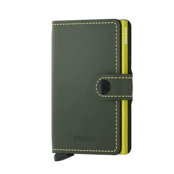 Peněženka Kožené pouzdro na karty SECRID Miniwallet Matte Green & Lime zelené