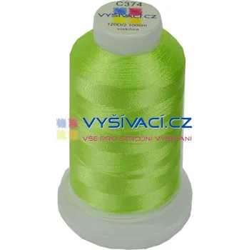 Nit vyšívací nit zelená C374 návin 1000m viskóza nitě - počet kusů: 1 kón návin 1000m 36,30 Kč s DPH za kón při nákupu balení 10 kusů