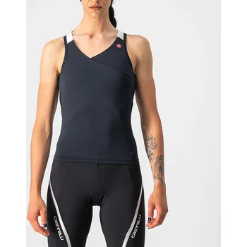 cyklistický dres CASTELLI Cyklistický dres bez rukávů - SOLARIS LADY - černá/bílá S