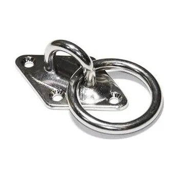 Tesařské kování deska s okem a kroužkem zkosená 6*40*65mm NEREZ A2