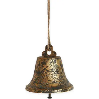 Vánoční dekorace Zvonek závěs kov 4cm zlatá antik (548808)