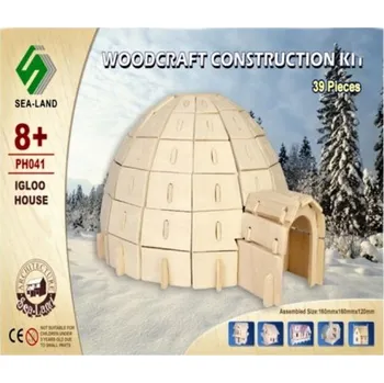 3D puzzle Woodcraft dřevěné 3D puzzle - Iglů, 16 x 16 x 12 cm