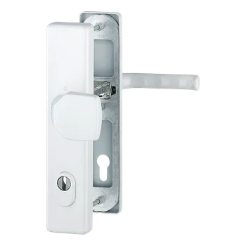 Dveřní kování HOPPE Bezpečnostní kování London se zakrytím vložky Provedení: klika - koule, Povrch: F9016 běžná bílá, Rozteč: 92 mm