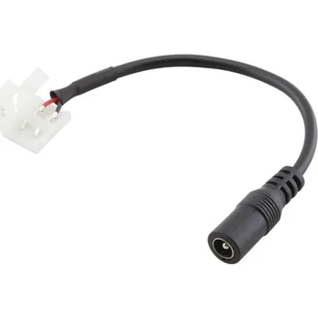 LED páska Napájecí kabel pro LED pásek 10mm s konektory, 2p + DC 2,1 x 5,5mm zásuvka, 15cm