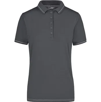 Dámské tričko James&Nicholson Dámská polokošile JN568 Graphite (Solid)-White XL