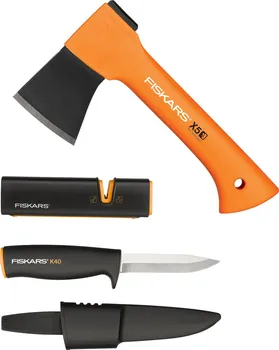 Sekera Fiskars X5 + nůž + ostřič