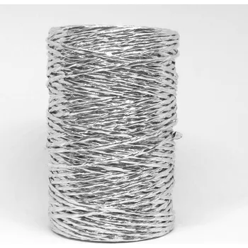 Stuha Papírový drátek 1,5mm - stříbrný - 1 m