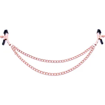 Kiotos Nipple Clamps Double Chains Rose Gold
