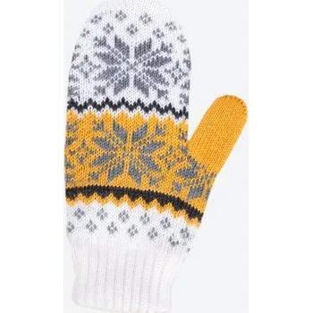 Rukavice KAMA RB204 Dětské pletené Merino rukavice, bílá, žlutá Velikost: S