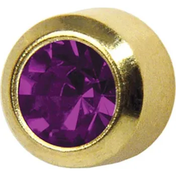 Piercing Náušnice pro piercing sada STUDEX fialová R202Y - zlatá barva