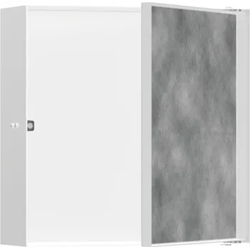 Koupelnový nábytek XtraStoris Rock - výklenek do stěny s dvířky pro obklady 300/300/100, matná bílá 56085700