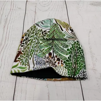 Kojenecká čepice Yháček Šmoulí čepička Yháček, podzimní les světlý, flís Velikost:: S