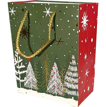 Dárková taška Dárková taška malá vánoční zelená les
