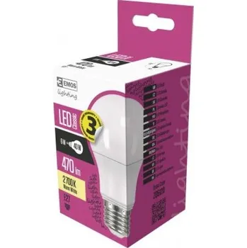 Žárovka EMOS ZQ5120 LED žárovka Classic A60 6W E27 teplá bílá
