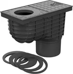 Chuděj Geiger lapač střešních splavenin KV 125 - Kanalizační vpusť spodní černá - 325 B