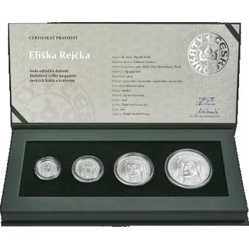 2018 - Sada čtyř stříbrných odražků dukátů Elišky Rejčky