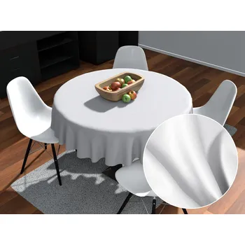 ubrus Kulatý bavlněný saténový ubrus ST-001 Bílý Ø 110 cm