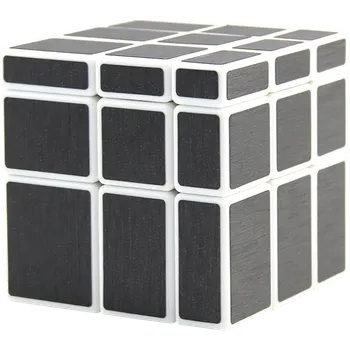 Hlavolam Shengshou Rubikova kostka - Zrcadlová - 3x3x3 - Černá (Mirror Cube) - Bílý podklad