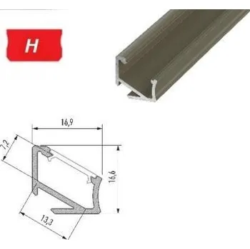 LED lišta LEDLabs Hliníkový profil LUMINES H 1m pro LED pásky, hliník