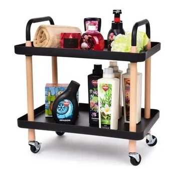 Multifunkční stabilní pojízdný vozík MULTI-TROLLEY 2 patrový, v 56 cm, černý