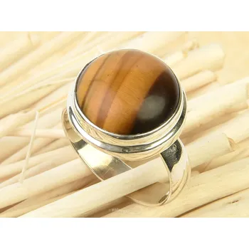 Prsten Tygří oko kulatý prsten Ag 925/1000 5,7g vel.56