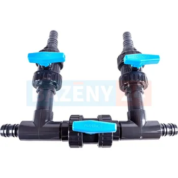 Bazény24 Bypass obtok PVC 50 mm pro bazénové rozvody, přípojení hadicový trn 38 mm / 38-32 mm. Ventil Plimex