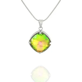 Přívěsek Ocelový přívěsek Čtverec s Krystalem - Šampáň