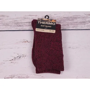 Dámské ponožky CNB BERLIN Termo ponožky DE 38413 teplé hebké vínové velikosti ponožek: 23-25 (EUR vel. 35-38)