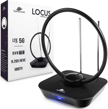 Televizní anténa DVB-T2 Spacetronik Locus TV pokojová anténa 45dB napájení
