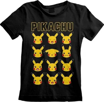 Chlapecké tričko Curepink Pokémon Pikachu Faces černé