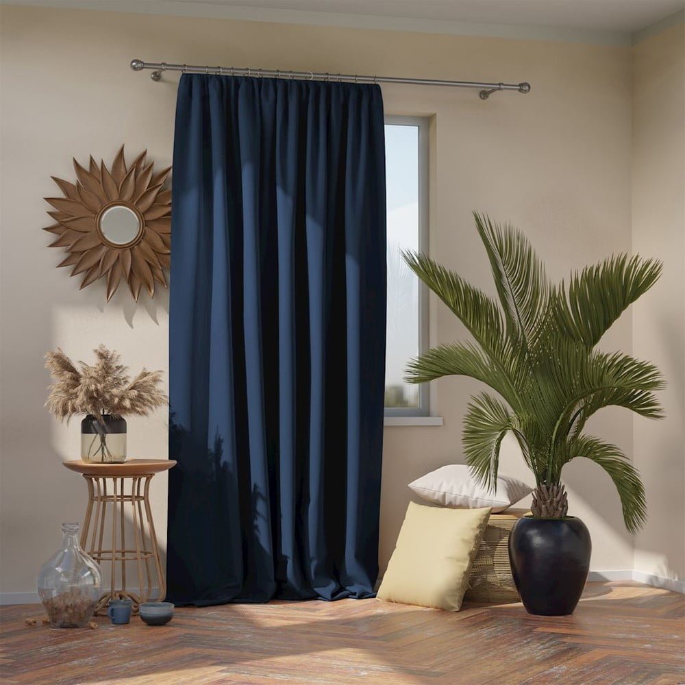 AmeliaHome Tenda In Velluto Per Finestre - 140x270 Cm, Colore Indaco, Oscurante 77%, Con Occhielli Metallici, 1 Pezzo