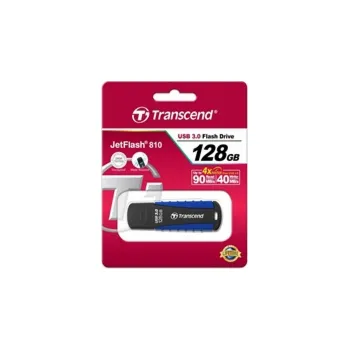 USB flash disk Transcend 128GB JetFlash 810 USB 3.1 (Gen 1) flash disk, černo/modrý, odolá nárazu, tlaku, prachu i vodě