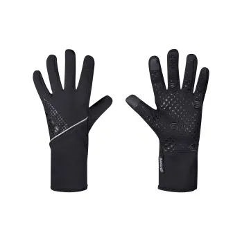 Cyklistické rukavice Rukavice FORCE VISION softshell, jaro-podzim, černé