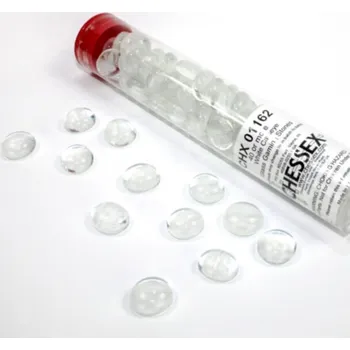 Sběratelská karetní hra Chessex Gaming Glass Stones in Tube White Catseye (žetony) – 40 ks