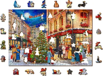 Puzzle Wooden City Vánoční ulice 2v1 505 dílků