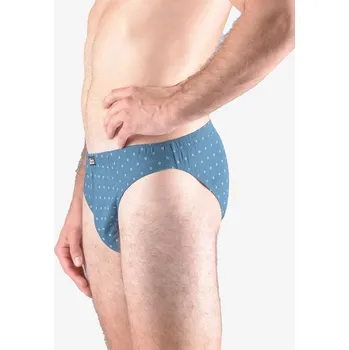 Pánské oblečení GINA pánské slipy s úzkým bokem, úzký bok, šité, s potiskem 70069P petrolejová sv. šedá 50/52