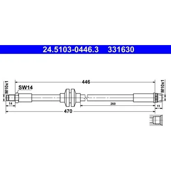 Brzdový systém Brzdová hadice ATE 24.5103-0446.3
